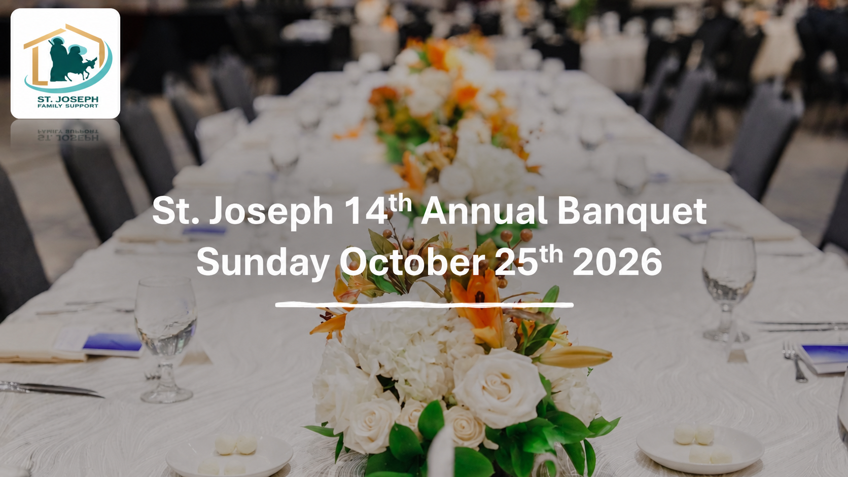 St. Joseph 14th Annual Banquet, Sunday, October 25, 2026