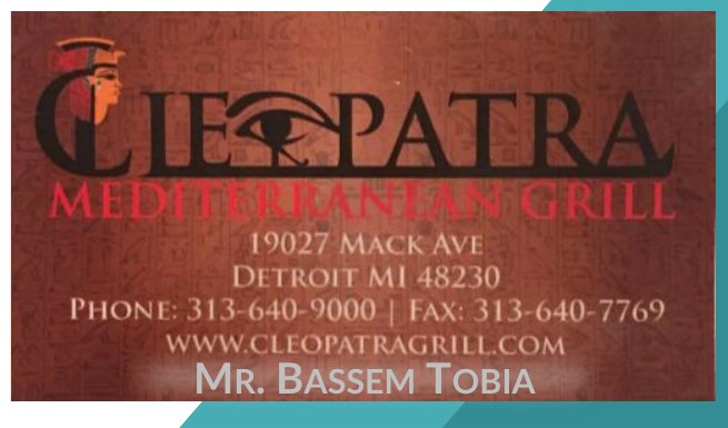 Cleopatra Mediterranean Grill – Mr. Bassem Tobia