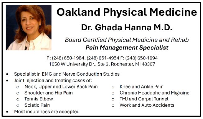 Oakland Physical Medicine – Dr. Ghada Hanna M.D.